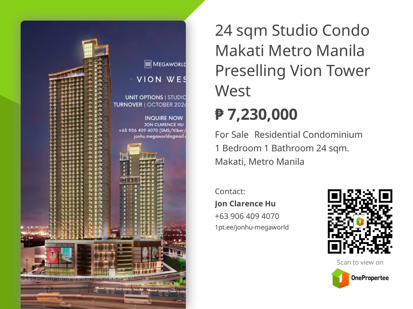 24 Sqm Studio Condo Makati Metro Manila Preselling Vion Tower West 2.S5nsdS2xdk4AyehKX 