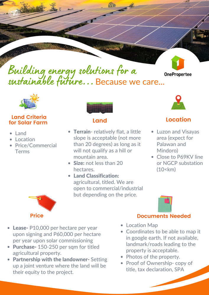 Looking for Land for Solar Farm Development JV or Outright Sale Real