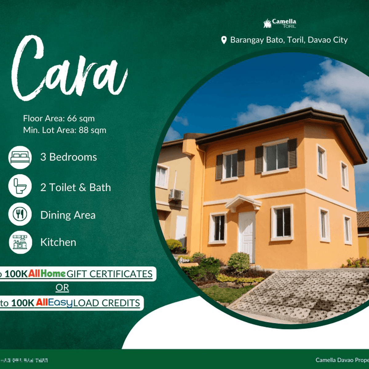 3bedroom Single Detached House For Sale in Camella Toril Davao City