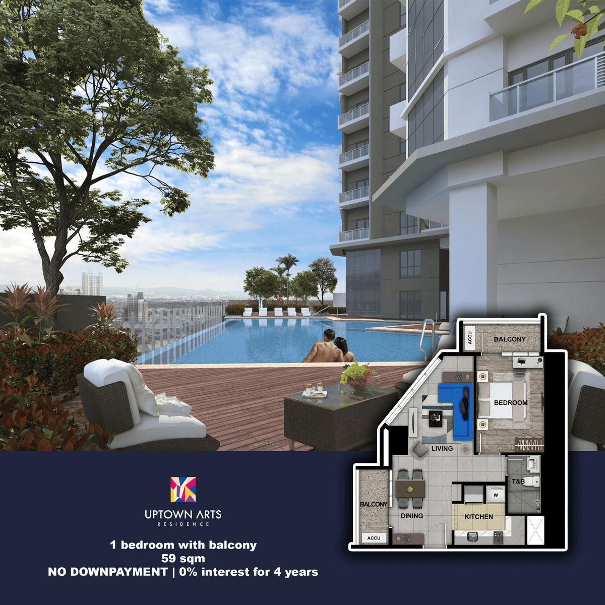 Preselling 1 bed 58 sqm Uptown Arts condo for sale Bgc The Fort Taguig