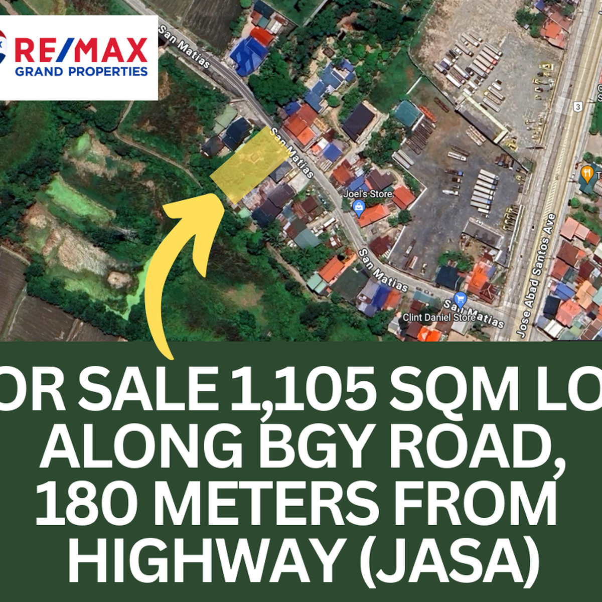 1,105 Sqm Lot Along San Matias Rd, 180 Meters from JASA Hiway Lubao