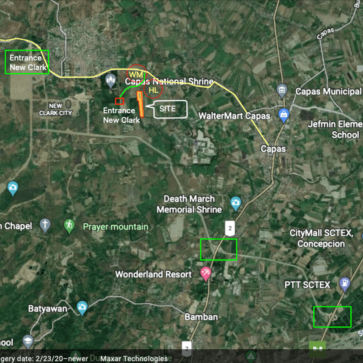 RAW LAND IN CAPAS TARLAC NEAR NEW CLARK CITY ADJACENT TO A FAMOUS MALL