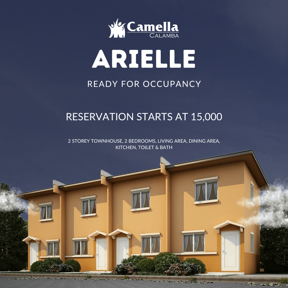 Arielle 2 Bedroom Townhouse For Sale in Palo Alto, Calamba, Laguna