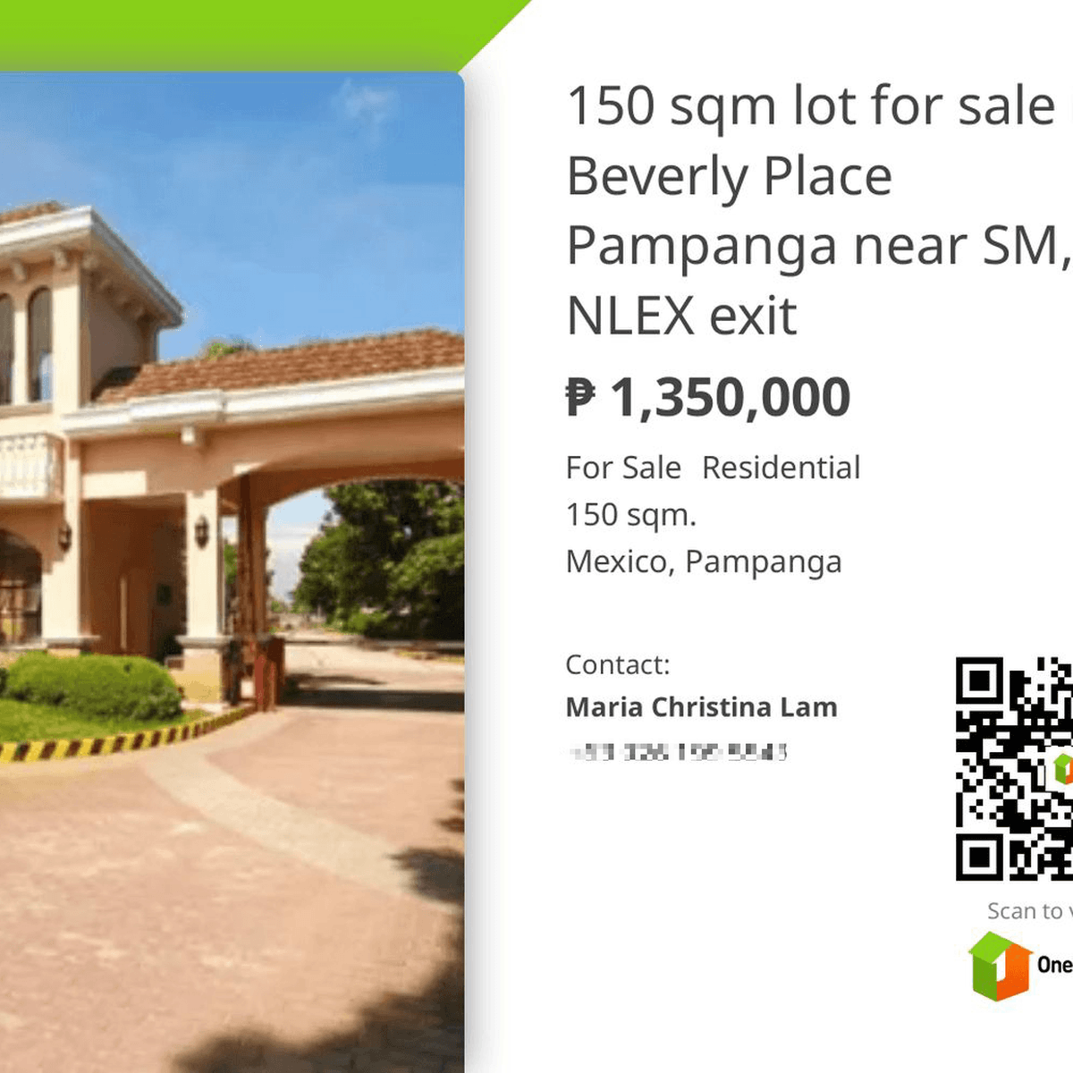 150 sqm lot for sale in Beverly Place Pampanga near SM, NLEX exit [Lot