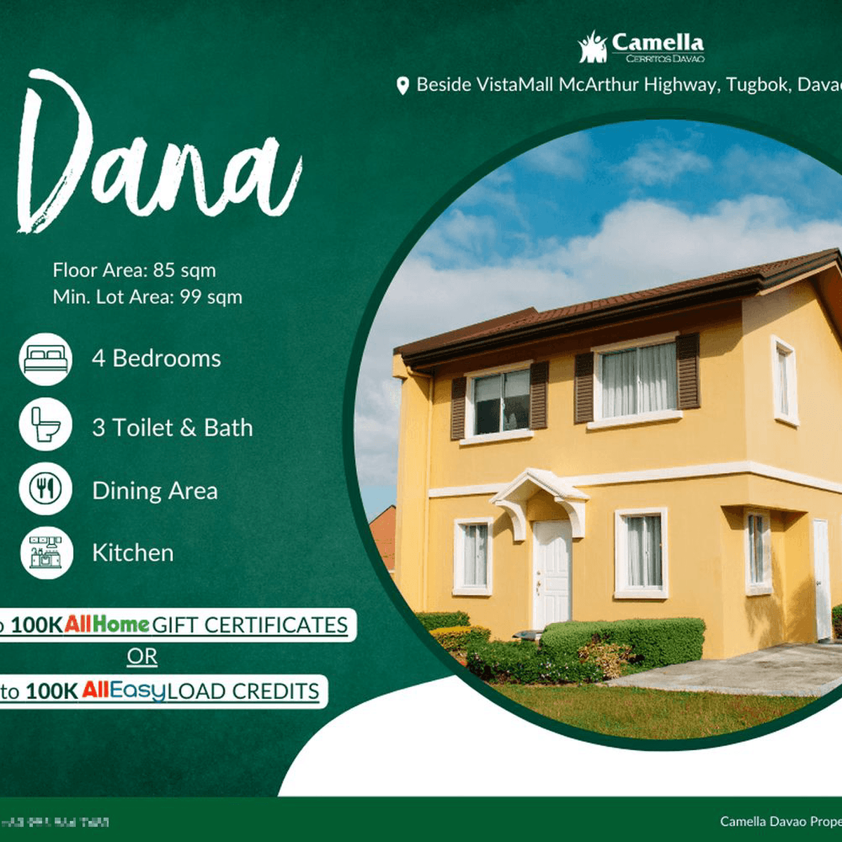 4-bedroom House and lot For Sale in Camella Cerritos Mintal Davao City