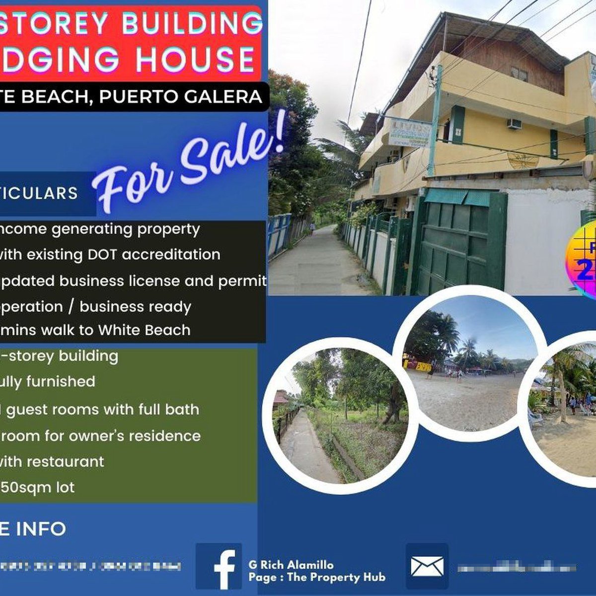 3-storey building lodging house in White Beach,Puerto Galera [Beach ...