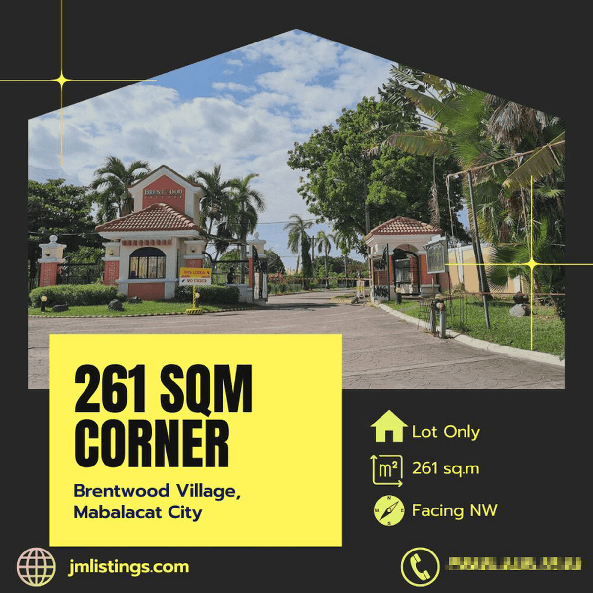 261 sqm Residential Lot Brentwood Village in Mabalacat Pampanga [Lot 🚜