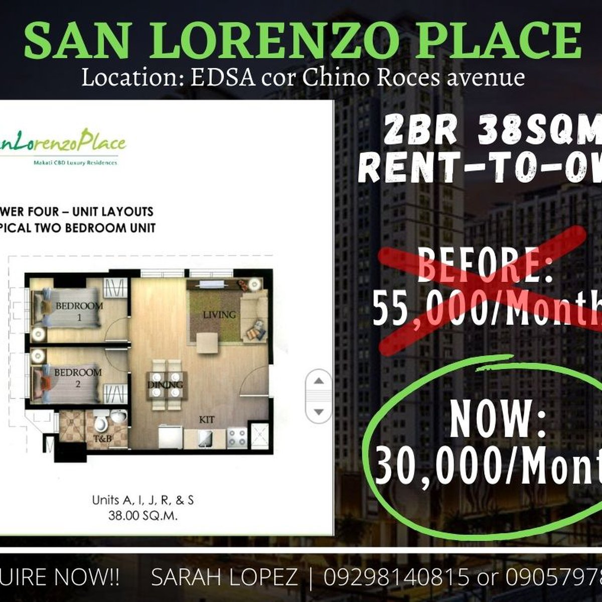 1BR CONDO in Makati 400k DP Only to MOVE IN 30k/Month Rent to Own