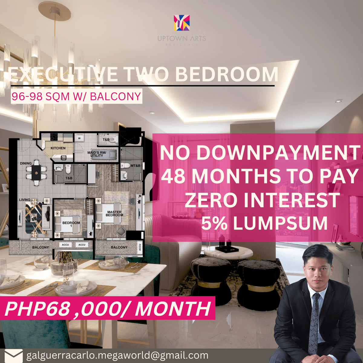 CORNER UNIT HIGHEND EXECUTIVE 2 BEDROOM IN BONIFACIO GLOBAL CITY