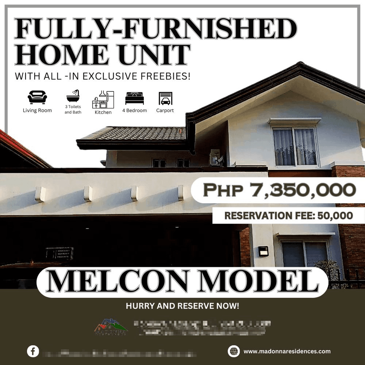 Melcon Model (4-Bedroom - 3 T&B) | Madonna Residences - Pampanga [House ...