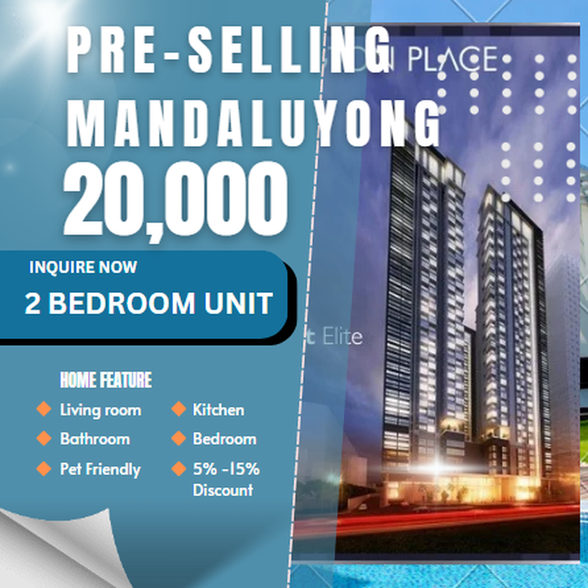 2 bedroom 20k Monthly Rent to Own nr. Ortigas Makati Bgc Edsa Mrt