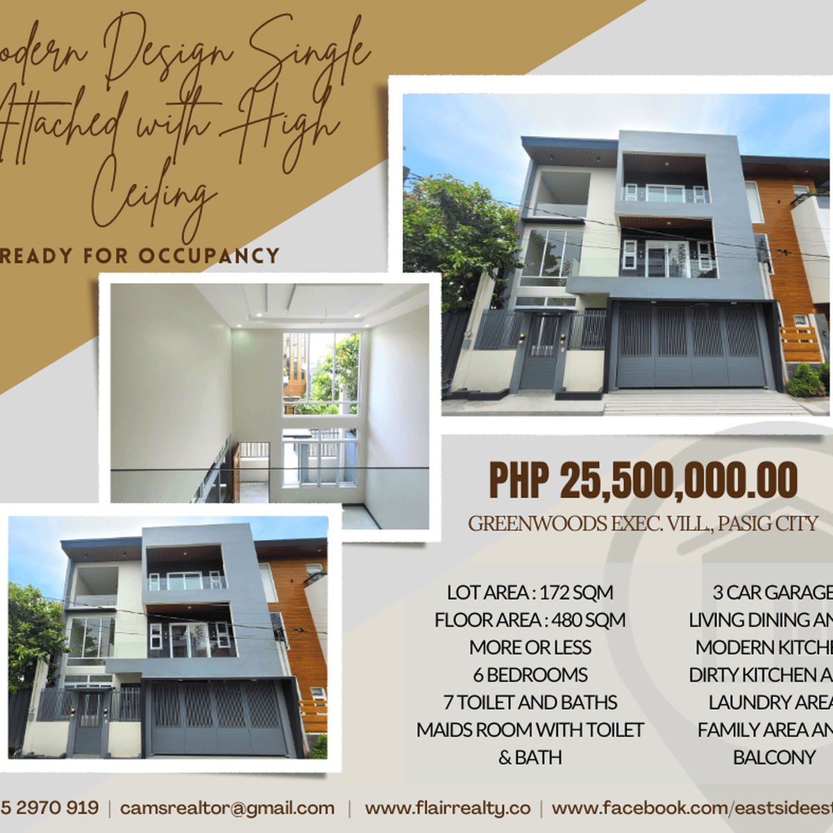 Modern Single Attached House and Lot with High Ceiling in Pasig City ...