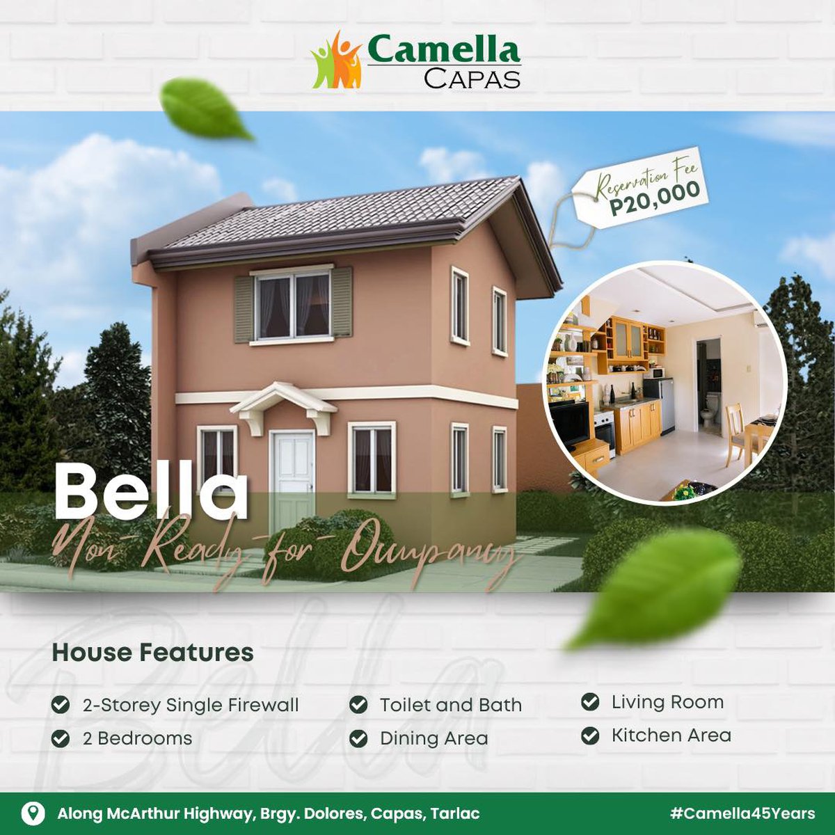 2bedroom Single Attached House For Sale in Capas Tarlac Bella [House