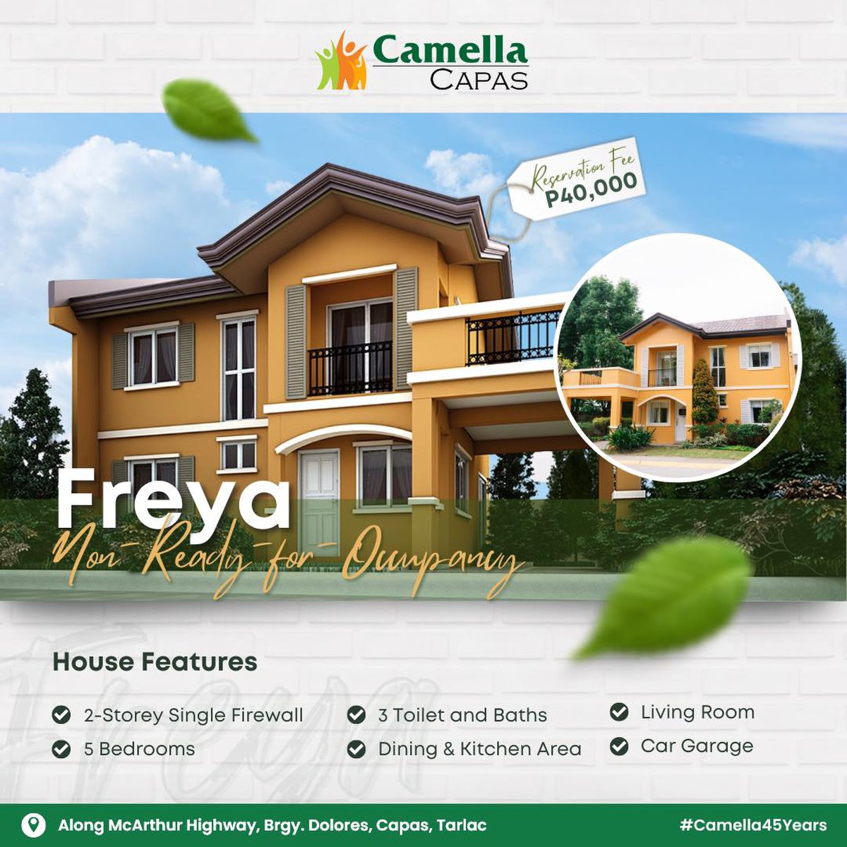 5-bedroom Single Attached House and Lot for Sale in Capas Tarlac