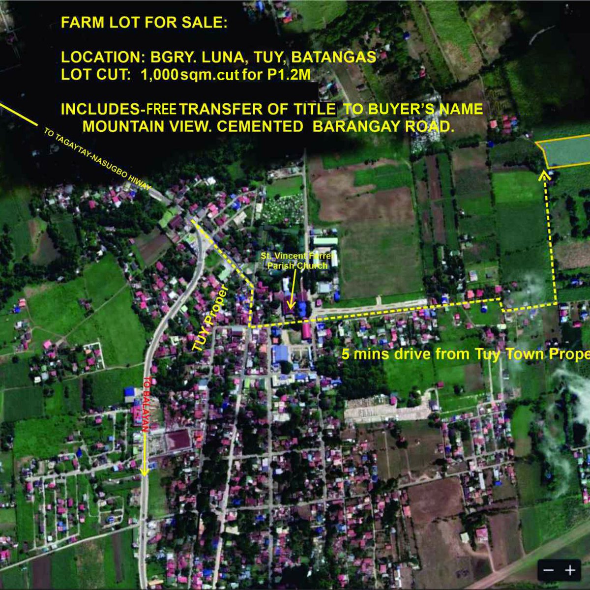 1,000 sqm Residential Farm For Sale in Tuy Batangas