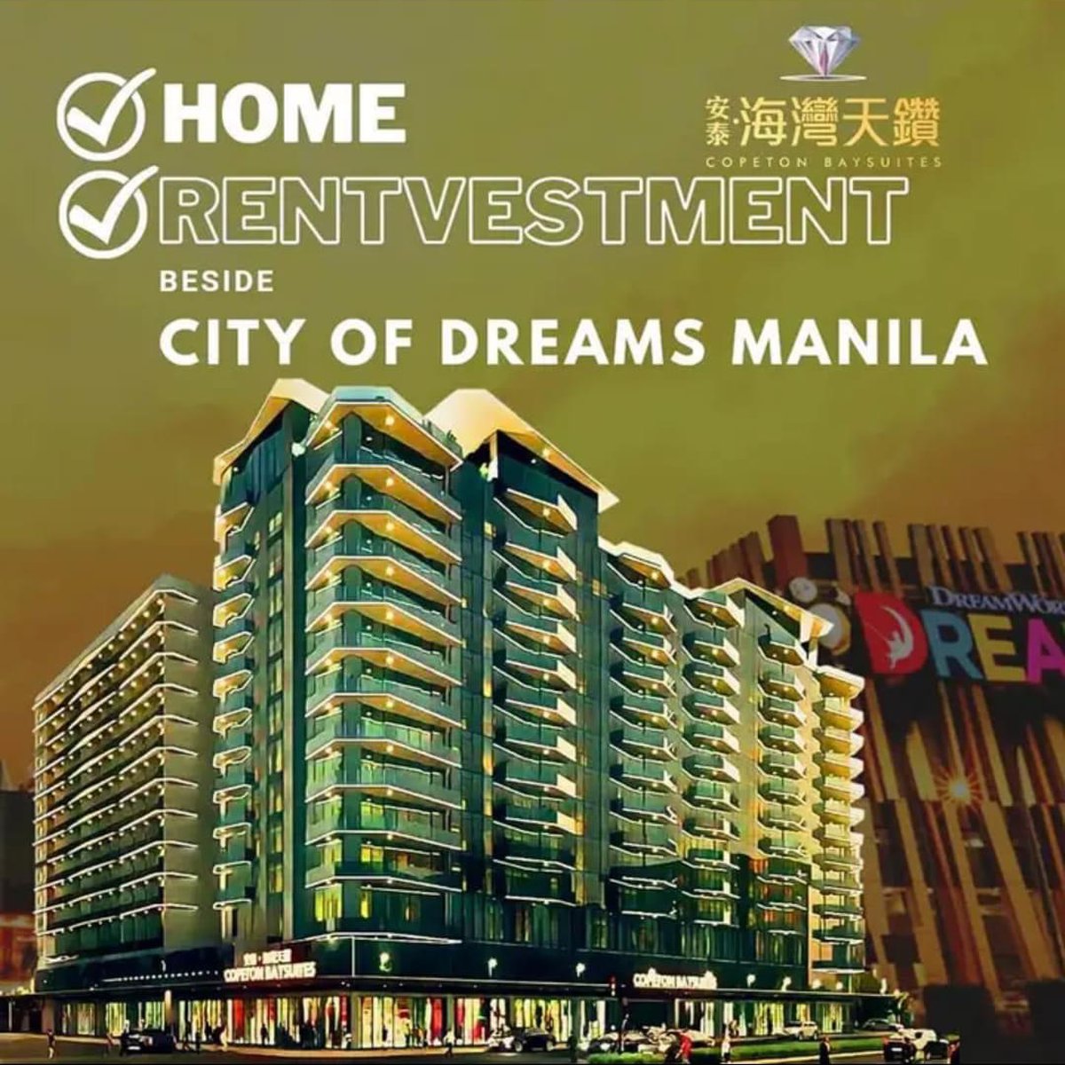 Condo near Okada •••••••••••ila Fully furnished unit Copeton Baysuites