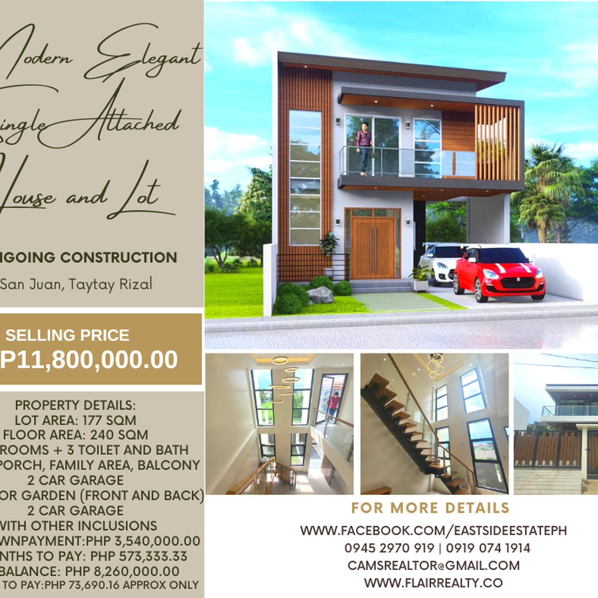 MODERN ELEGANT SINGLE ATTACHED HOUSE AND LOT IN TAYTAY RIZAL NEAR C6