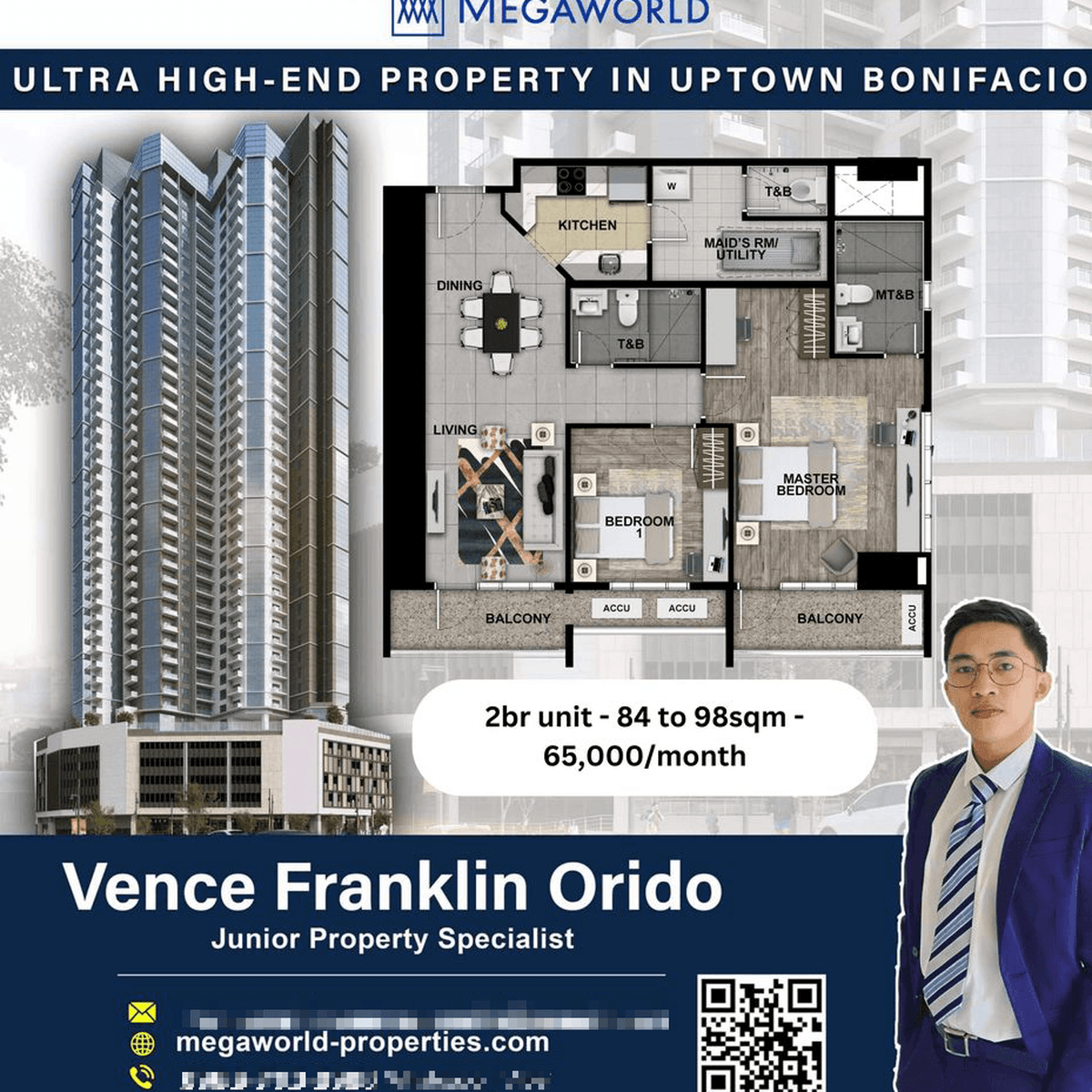 ULTRA HIGHEND RESIDENTIAL CONDO AT THE FORT Exec. 2br/ balcony [Condo