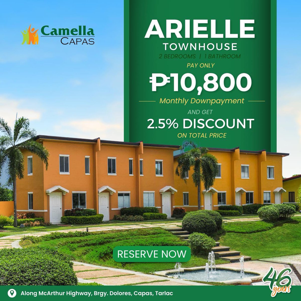 2bedroom Townhouse For Sale at Camella Homes in Capas Tarlac [House