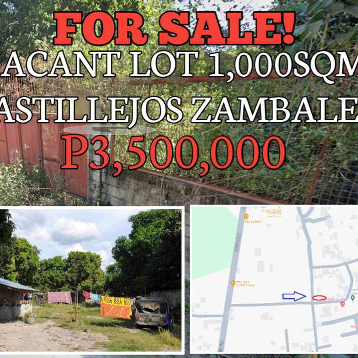 VACANT LOT 1,000 SQM CASTILLEJOS ZAMBALES [Lot 🚜] (February 2024) in