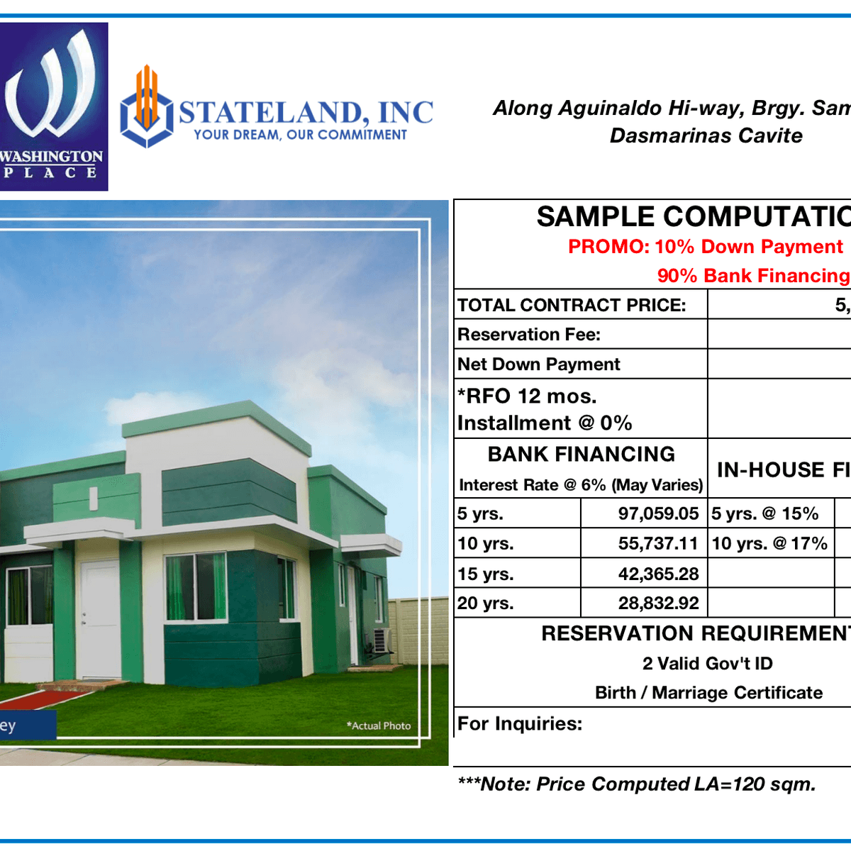 WASHINGTON PLACE WINFREY MODEL bungalow type [House and Lot 🏘️] (July