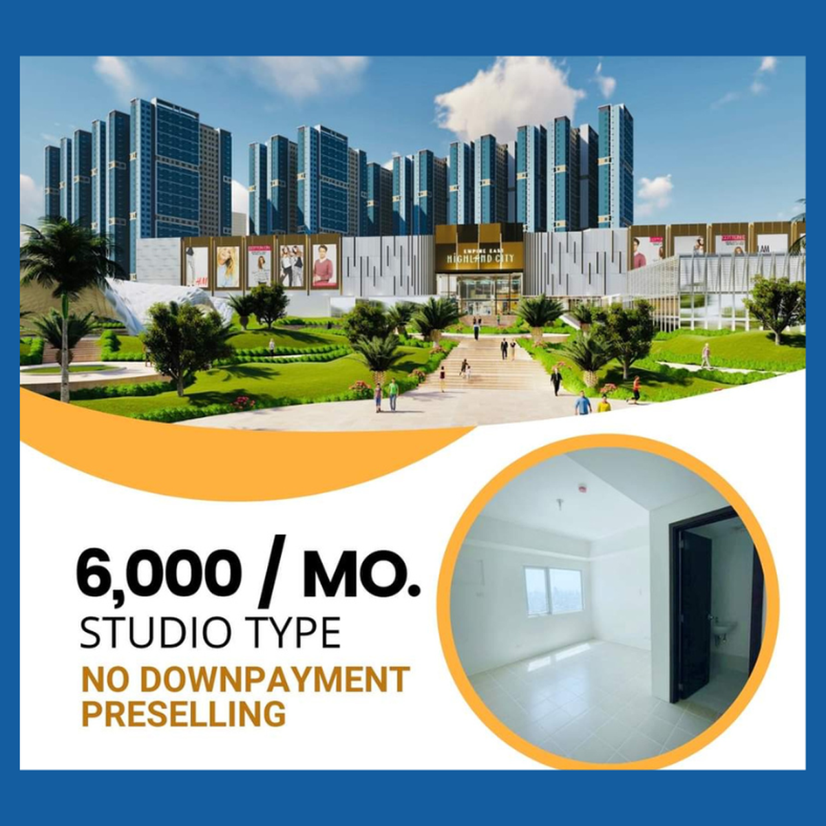 6K Monthly Studio Empire East Highland, No DP! Rent to own Pasig [Condo