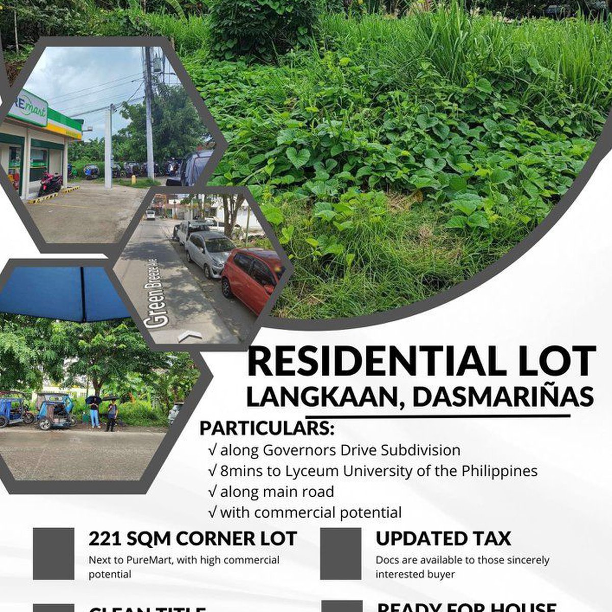 221 Lot in Dasmarinas City, Cavite [Lot 🚜] (June