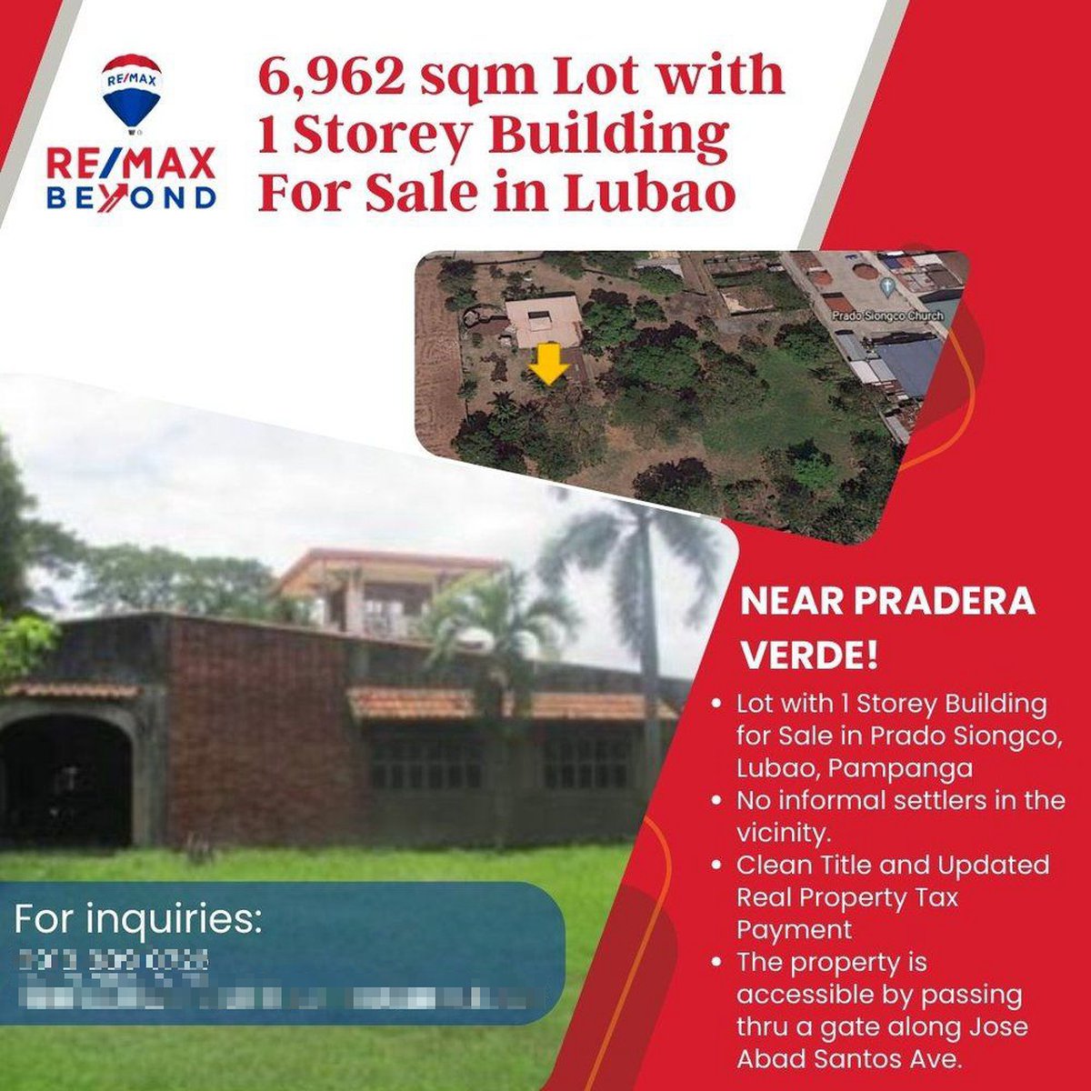 Lot for Sale in Prado Siongco, Lubao, Pampanga Lot Area 6,962 sqm [Lot