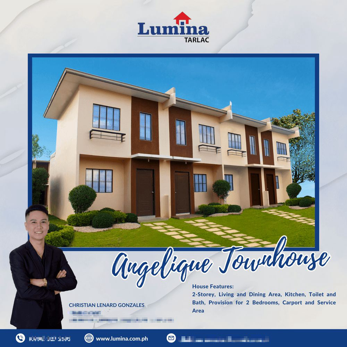 2Bedroom Townhouse End Unit for Sale in Lumina Homes Tarlac [House and Lot 🏘️] (May 2024) in