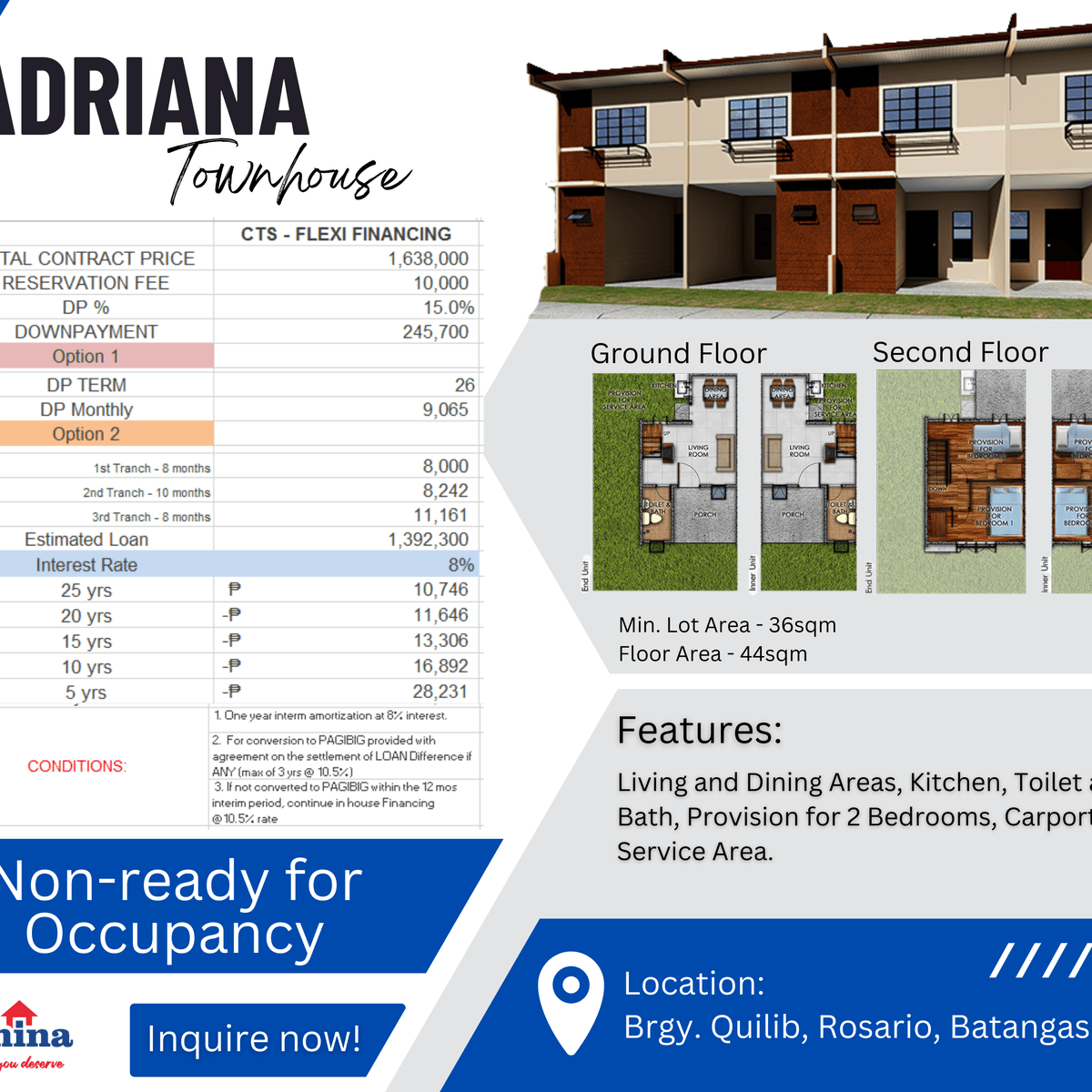 2bedroom Townhouse For Sale in Rosario Batangas [House and Lot 🏘️