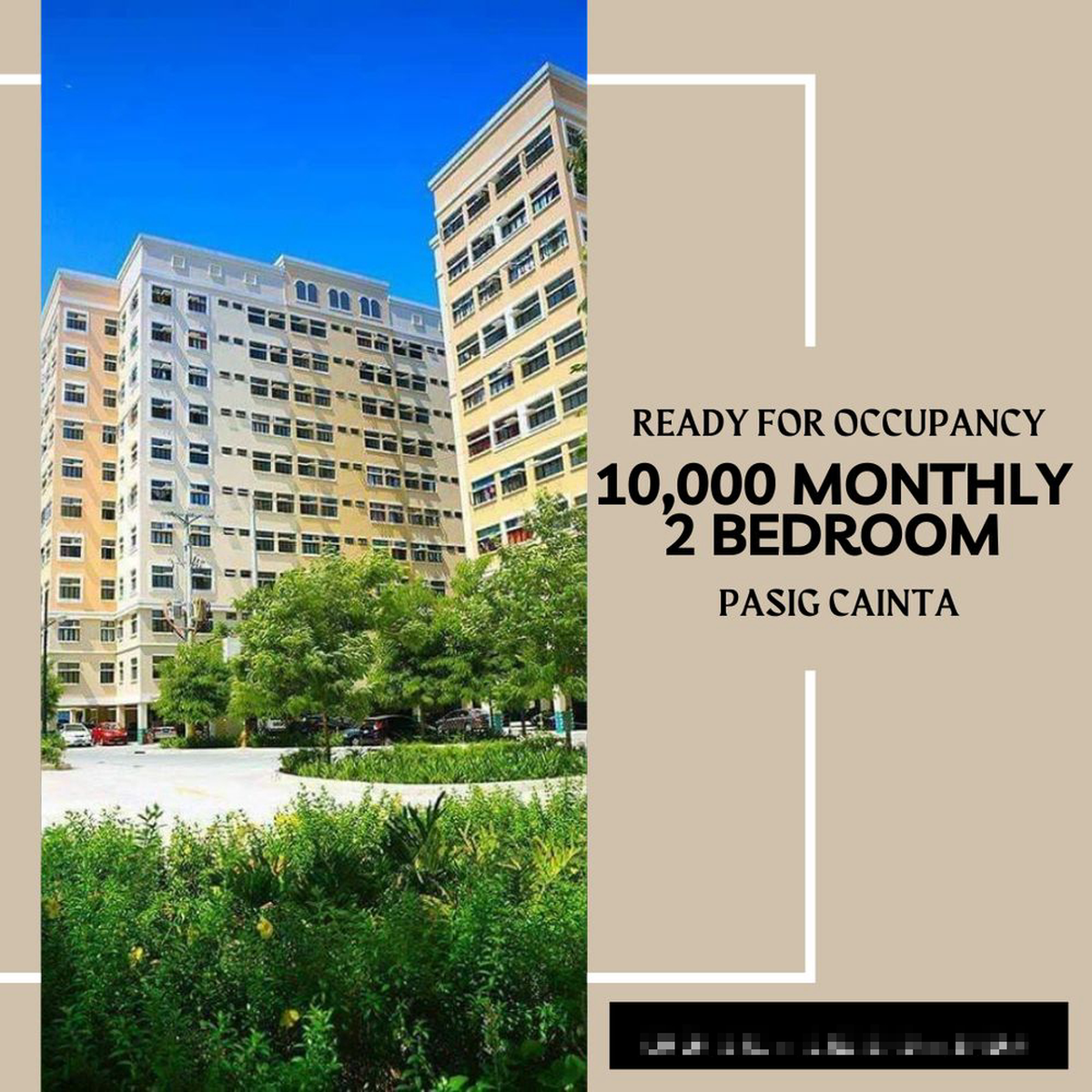 For Sale 2 Bedroom Loft Type 42sqm Condo Lipat Agad Rent to Own Pasig