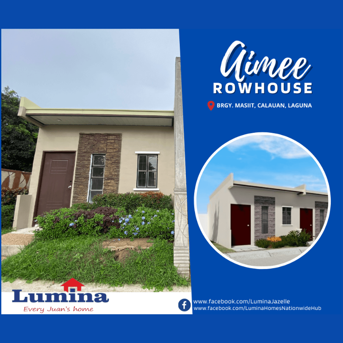 1BR Aimee Rowhouse for Sale Lumina Calauan Laguna [House and Lot 🏘️] (November 2021) in