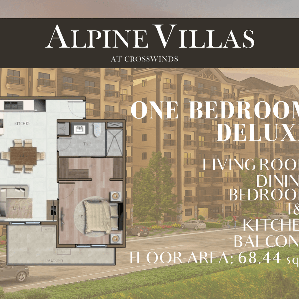 Alpine Villas 68.44 SQ.M Preselling 1BR Deluxe [Condo 🏙️] (April