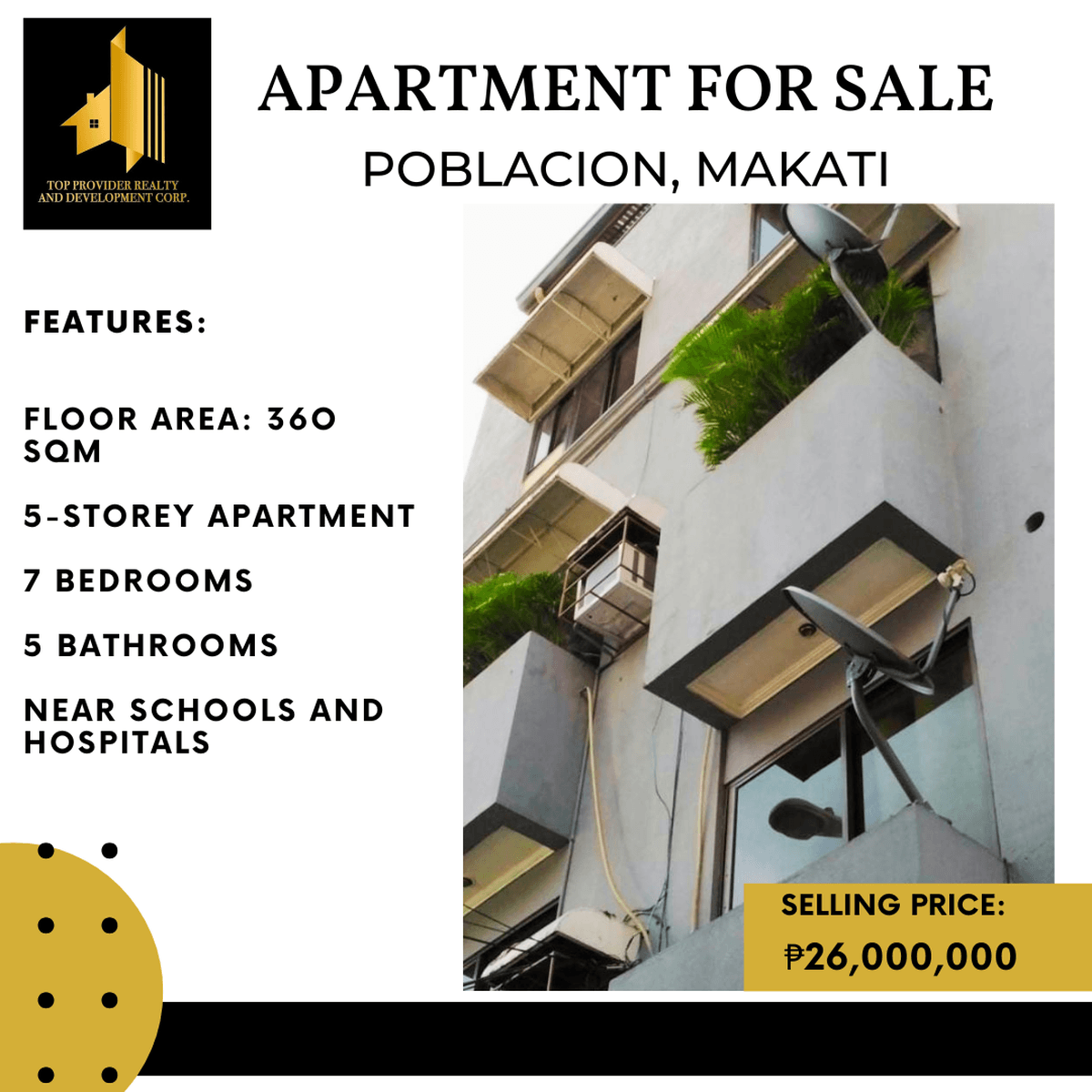 360 sqm 5Storey Apartment FOR SALE in Makati [Condo 🏙️] (March 2023