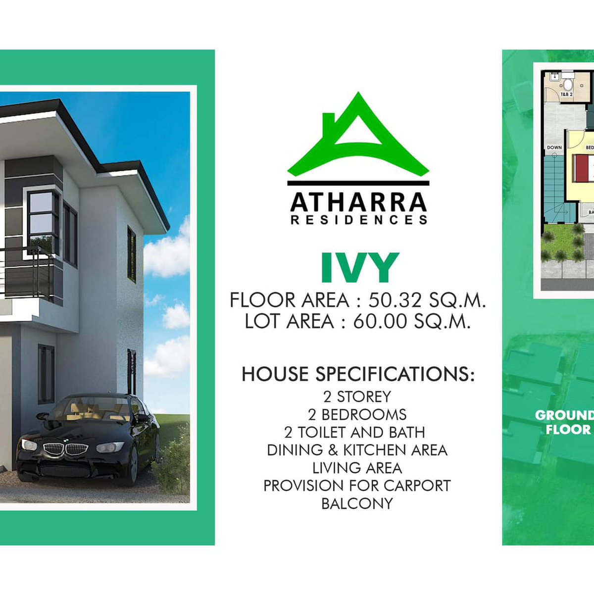 READY FOR OCCUPANCY "ATHARRA RESIDENCES" 2 BEDROOM AND 2 T&B [House and