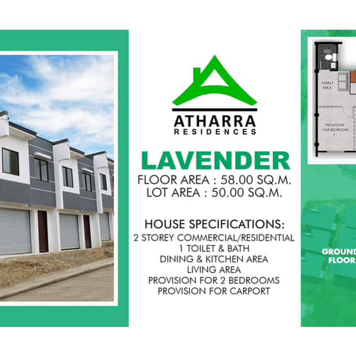READY FOR OCCUPANCY "ATHARRA RESIDENCES" 2 BEDROOM AND 1 T&B 2 STOREY