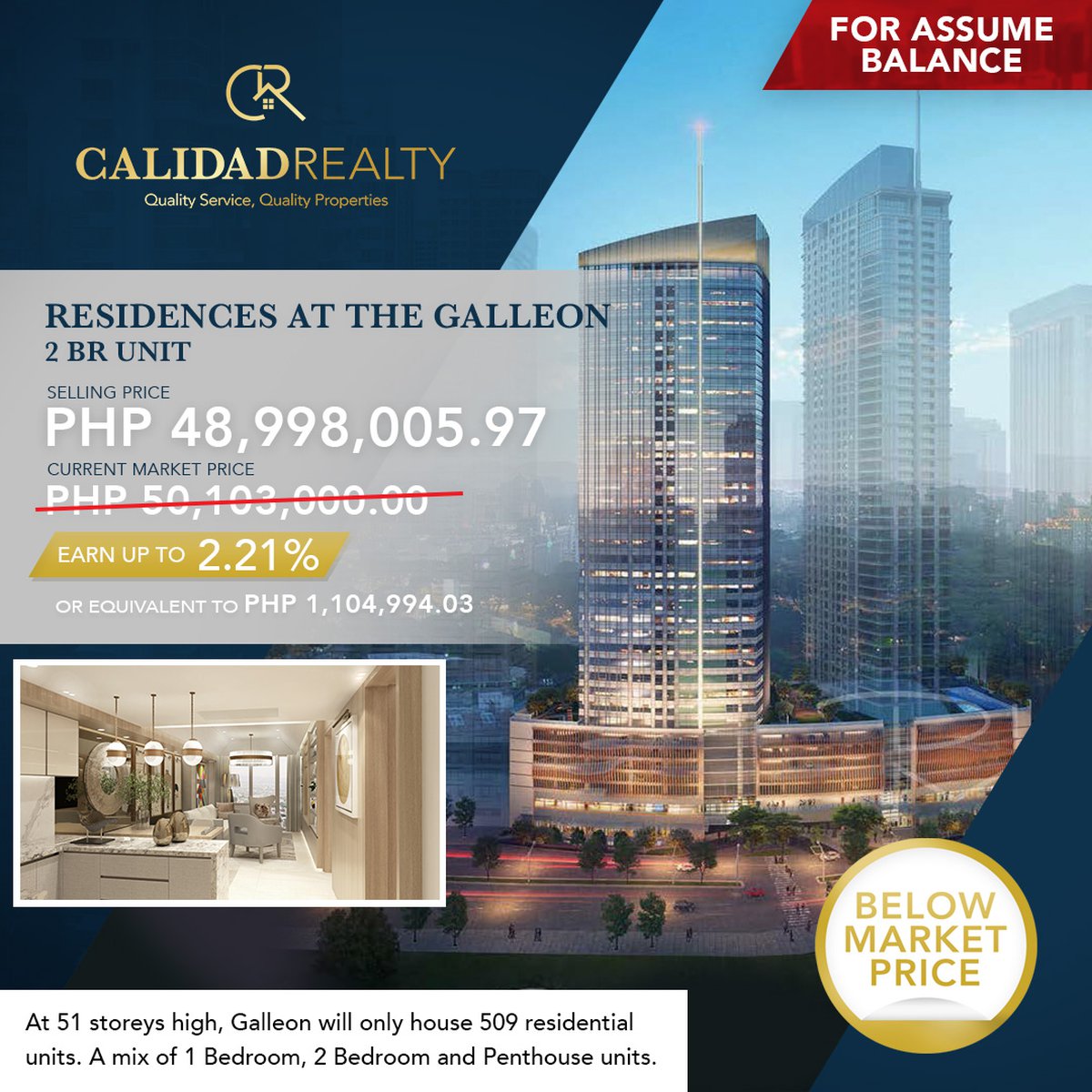 2BR Unit at Residences at the Galleon