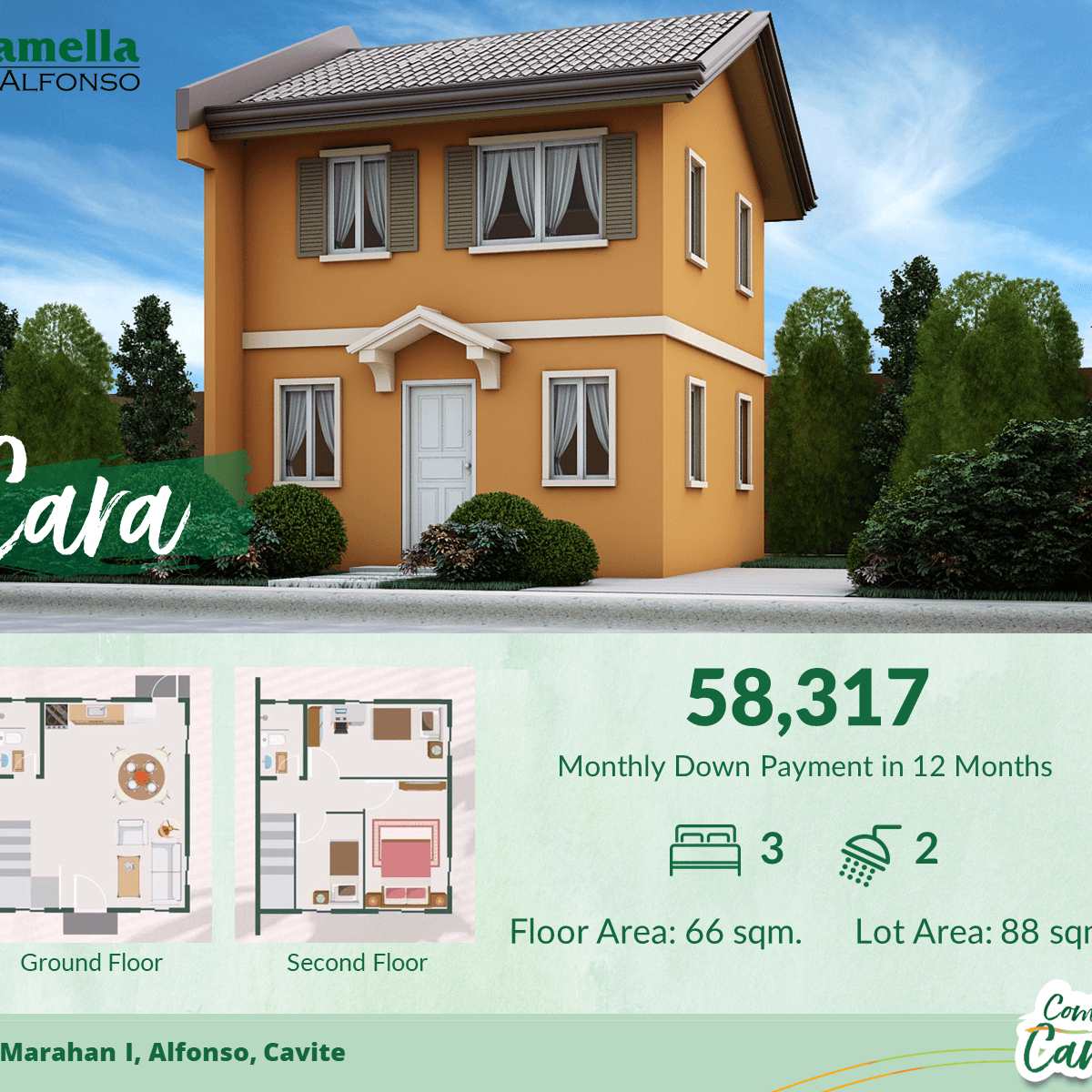 3BR House and Lot For Sale in Alfonso Cavite Cara Camella Alfonso [House and Lot 🏘️] (December