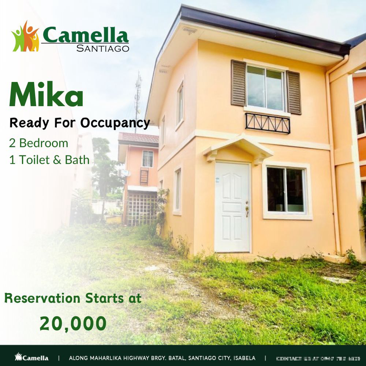 House and lot in Batal Santiago City, Mika 2 Bedroom RFO unit [House