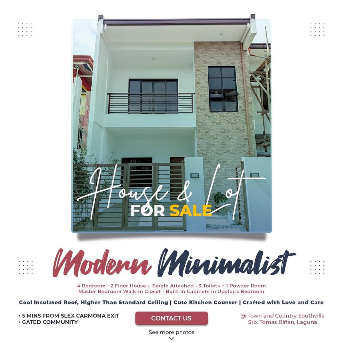 4BR 4 toilet new house in Binan,Laguna. Next door new house 4 sale too