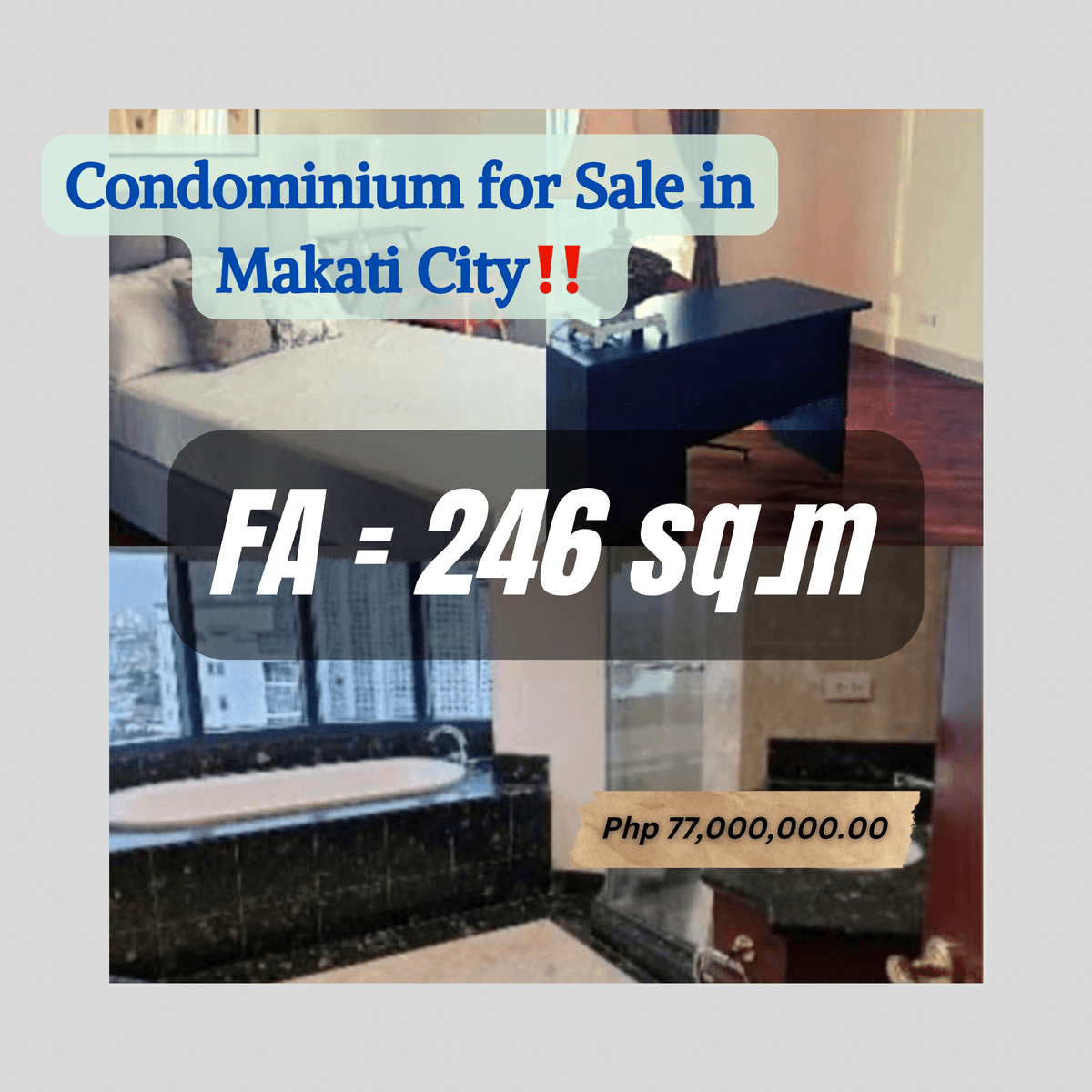 246.00 sqm 3bedroom Condotels For Sale in Makati Metro Manila [Condo 🏙