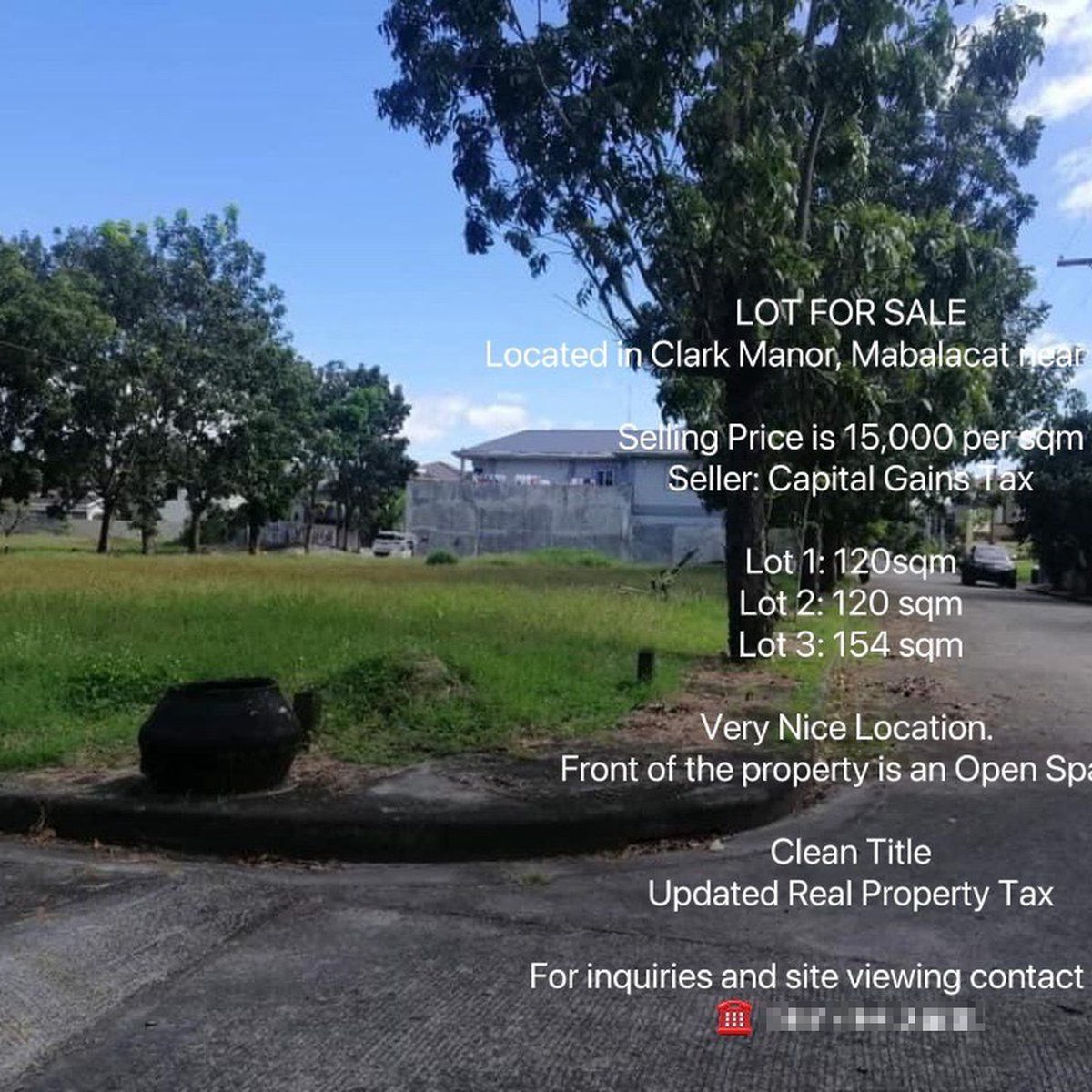 Lot for Sale at Clark Manor Residential near Mabalacat, Dau Exit [Lot 🚜