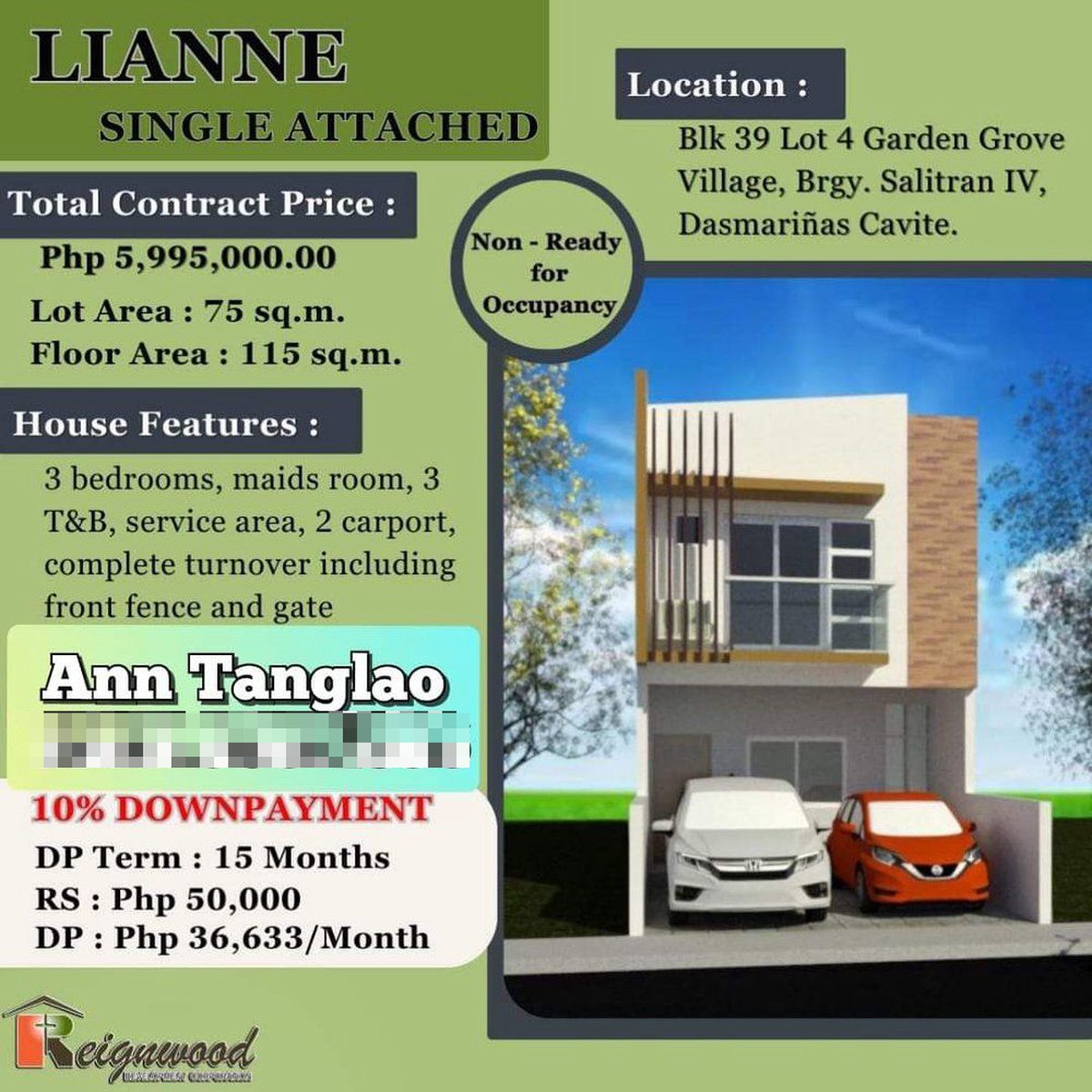 Single Attached House and Lot for Sale in Garden Grove Village [House