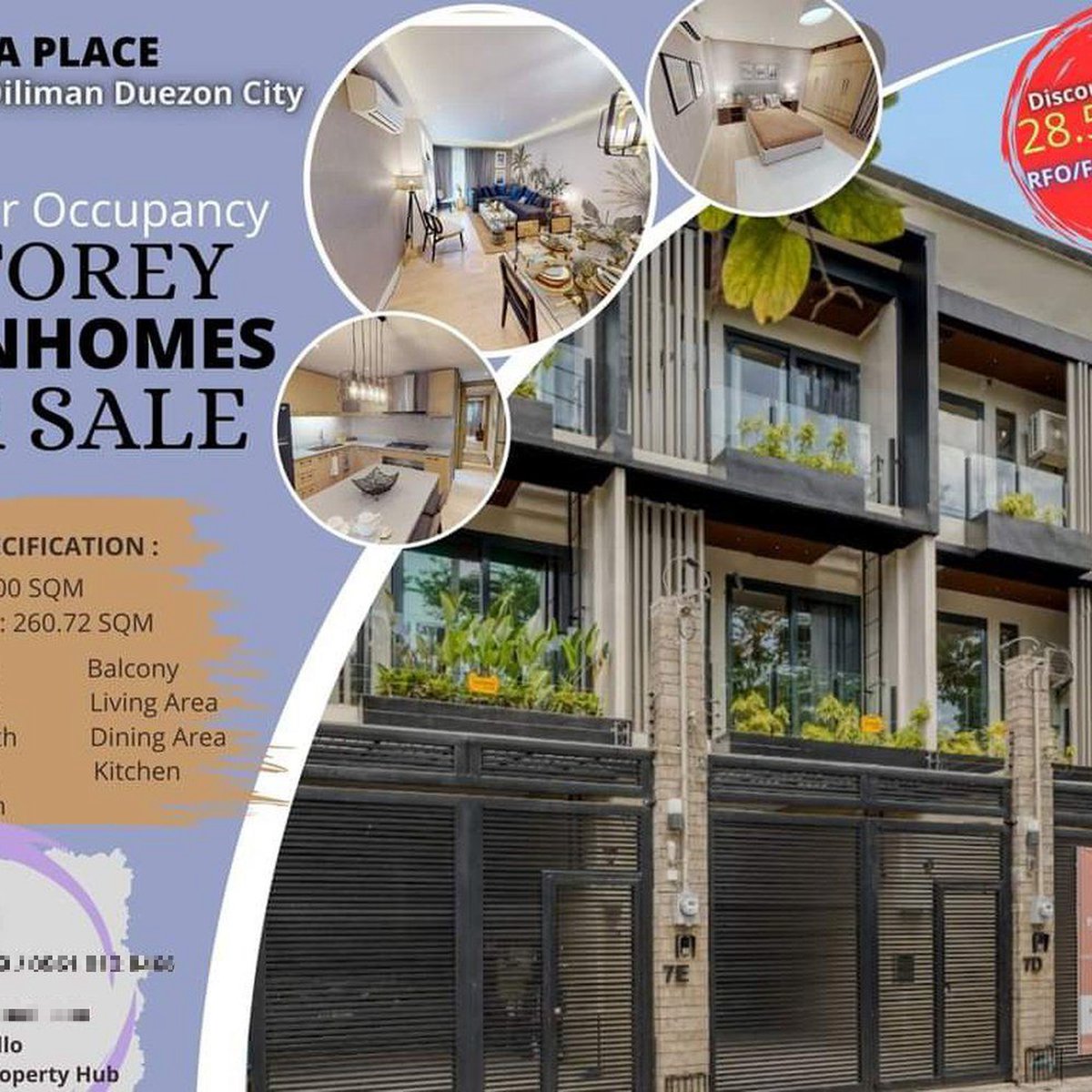 4 bedrooms 3storey Townhouses in Diliman Quezon City [House and Lot 🏘️