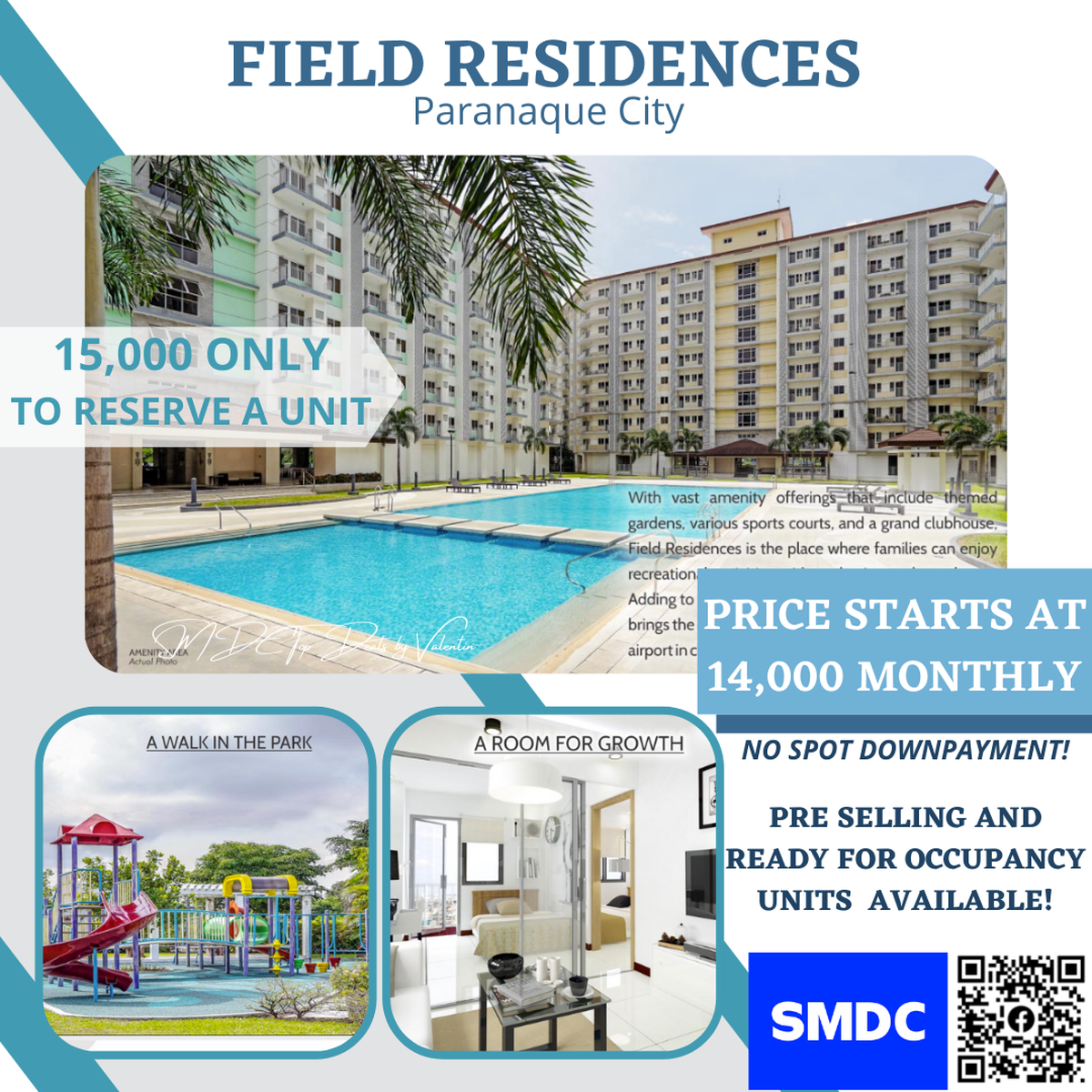 FIELD RESIDENCES AFFORDABLE SMDC CONDOMINIUM AT SUCAT PARANAQUE