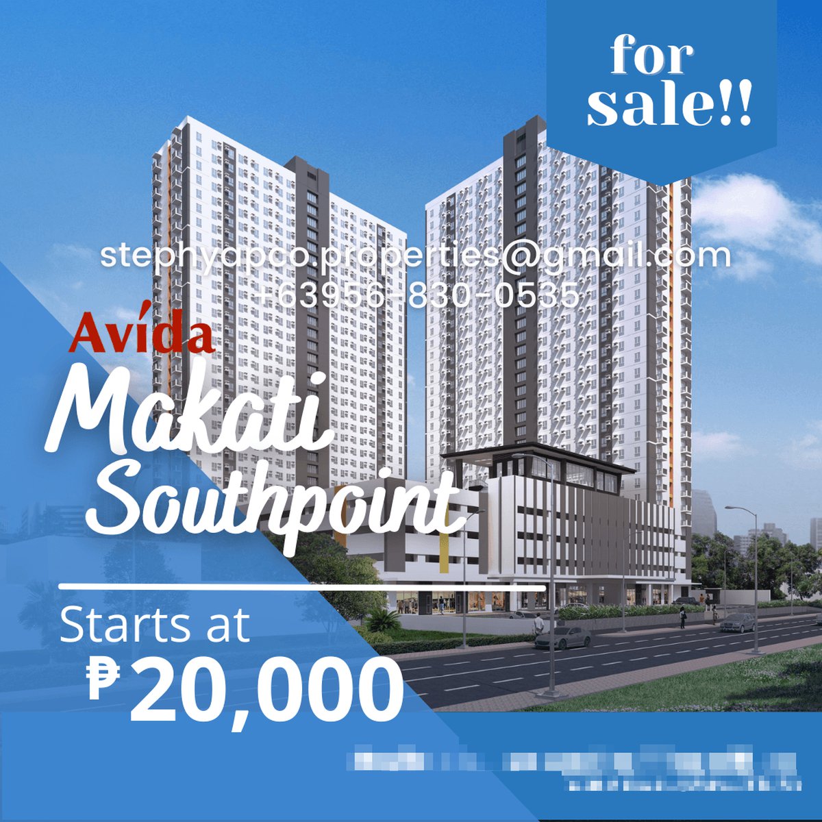 STUDIO UNIT FOR SALE Avida Towers Makati Southpoint, 2236 Chino Roces