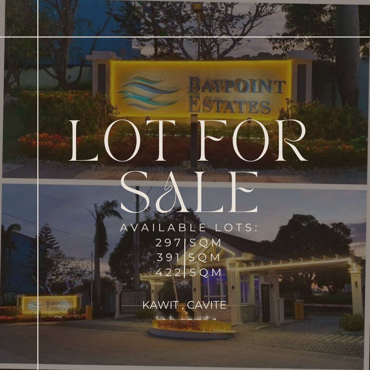 Lot For Sale in Kawit Cavite Baypoint Estate 422 SQM [Lot 🚜] (May 2024) in Kawit, Cavite for sale