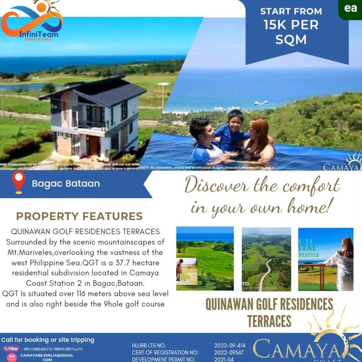 Residential property with sea,mountain and golf view