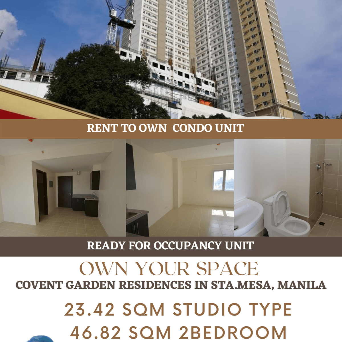 Condo Unit For Sale in Covent Garden Residences Sta. Mesa Manila [Condo