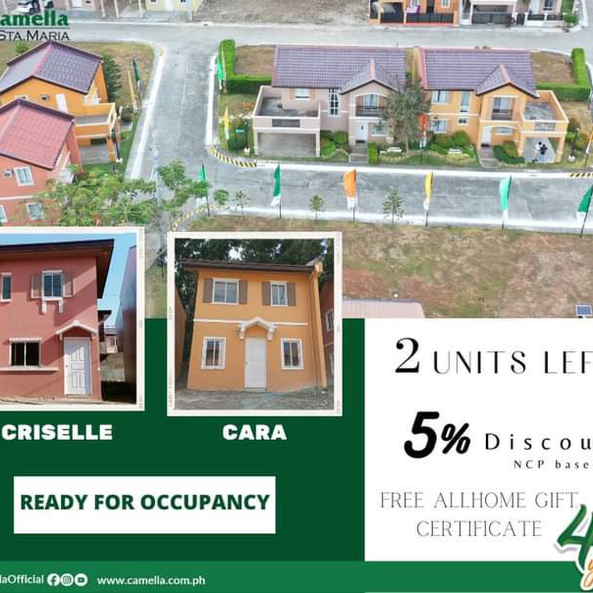 Camella Sta Maria Cara and Criselle Rfo Units [House and Lot 🏘️] (April